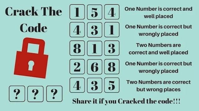 Crack the Code Puzzle - A series of numerical clues with specific hints provided for each three-digit code to help solve the puzzle.
