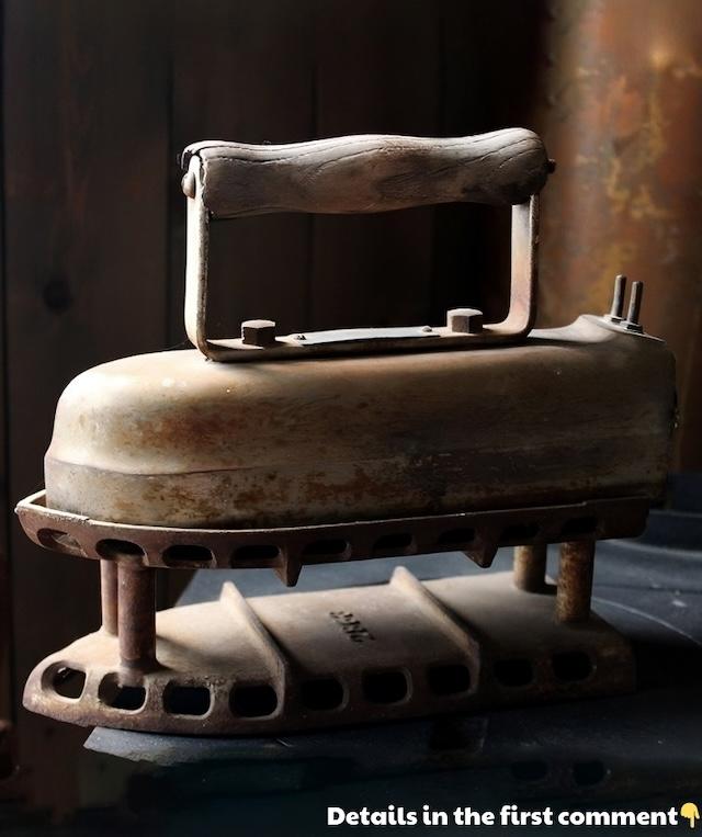 This heavy-duty iron relied on hot charcoal for pressing garments, a must-have tool in homes before the electric iron became standard.